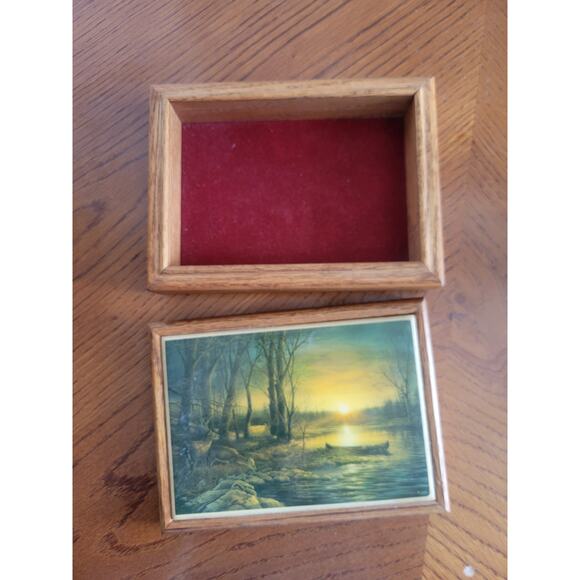 Morning Glow by Terry Redlin Art Hinged Wooden Storage Trinket Jewelry Box - Picture 4 of 13